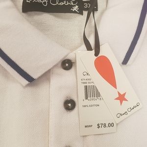 Mens size 3xl White, Pink, Blue polo ste shirt. NWT